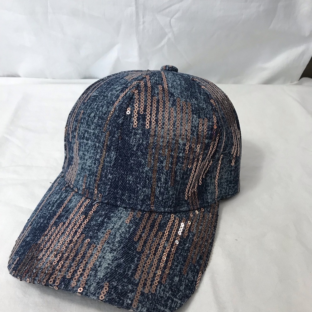 Sequin Denim Cap